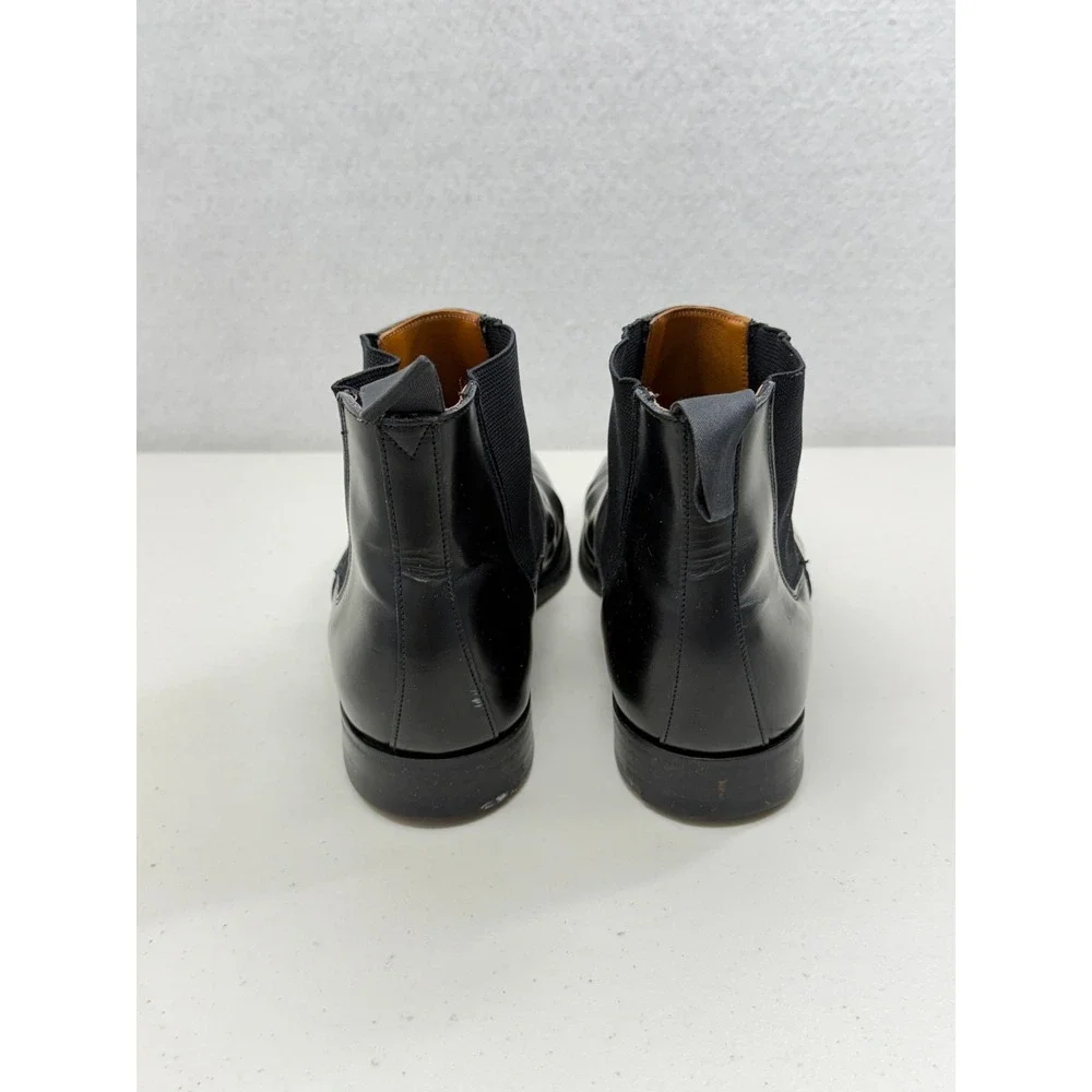 Church's Royal Tweed Amberley Black Leather Chelsea Boots 9.5 UK 10.5